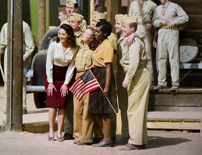 Ben Derby (right) on the "Oppenheimer" set.