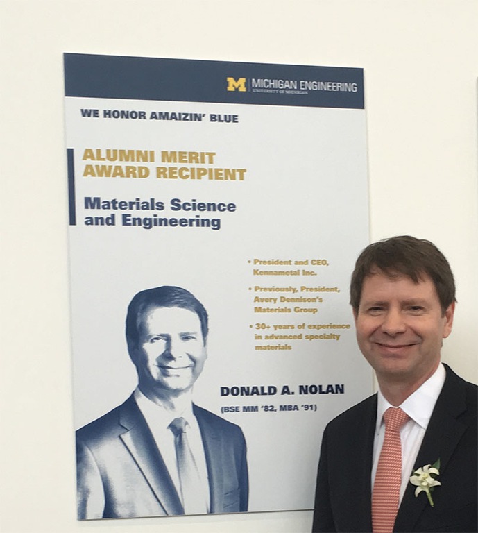 Don Nolan receives 2015 MSE Department Alumni Merit Award